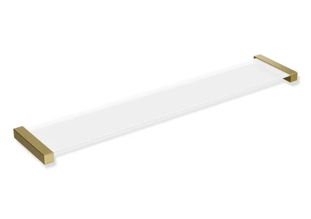 HEWI Ablage System 900Q, PVD-beschichtet, Glasplattenablage, 616 mm breit, 20 mm hoch, 122 mm tief, Gold gebürstet