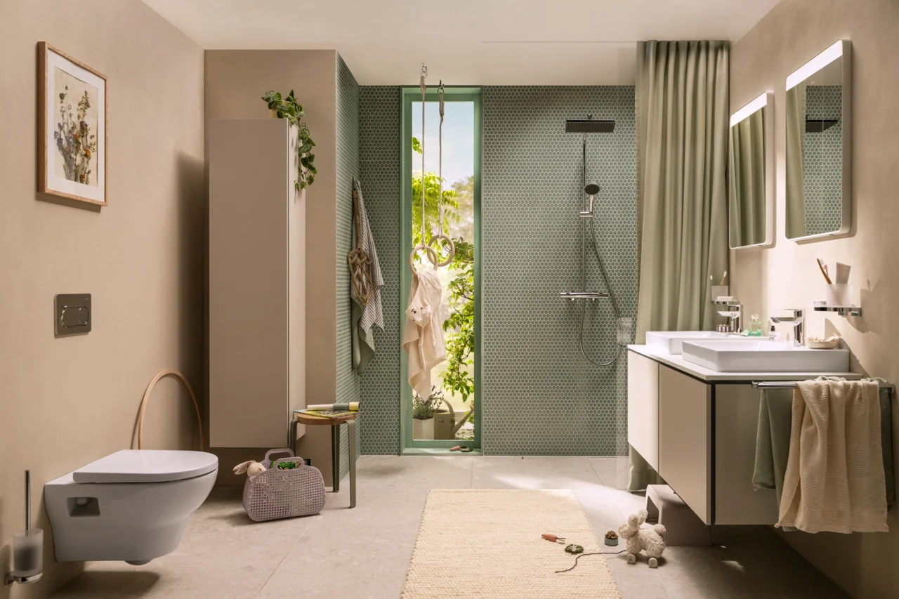 Activera Q Showerpipe 290/180 1jet EcoSmart mit Ecostat Fine, Oberfläche: Chrom