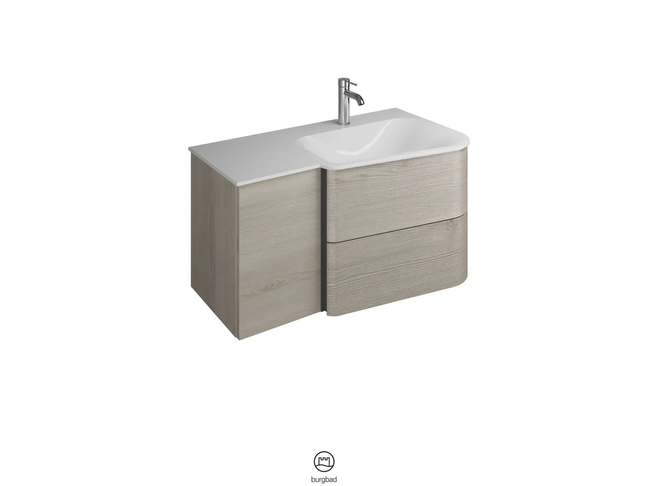 burgbad Badmöbelset „Badu“ Griffleiste, Weiß, in Weiß Matt burgbad Badmöbelset „Badu“ Griffleiste, Weiß, in Weiß Matt