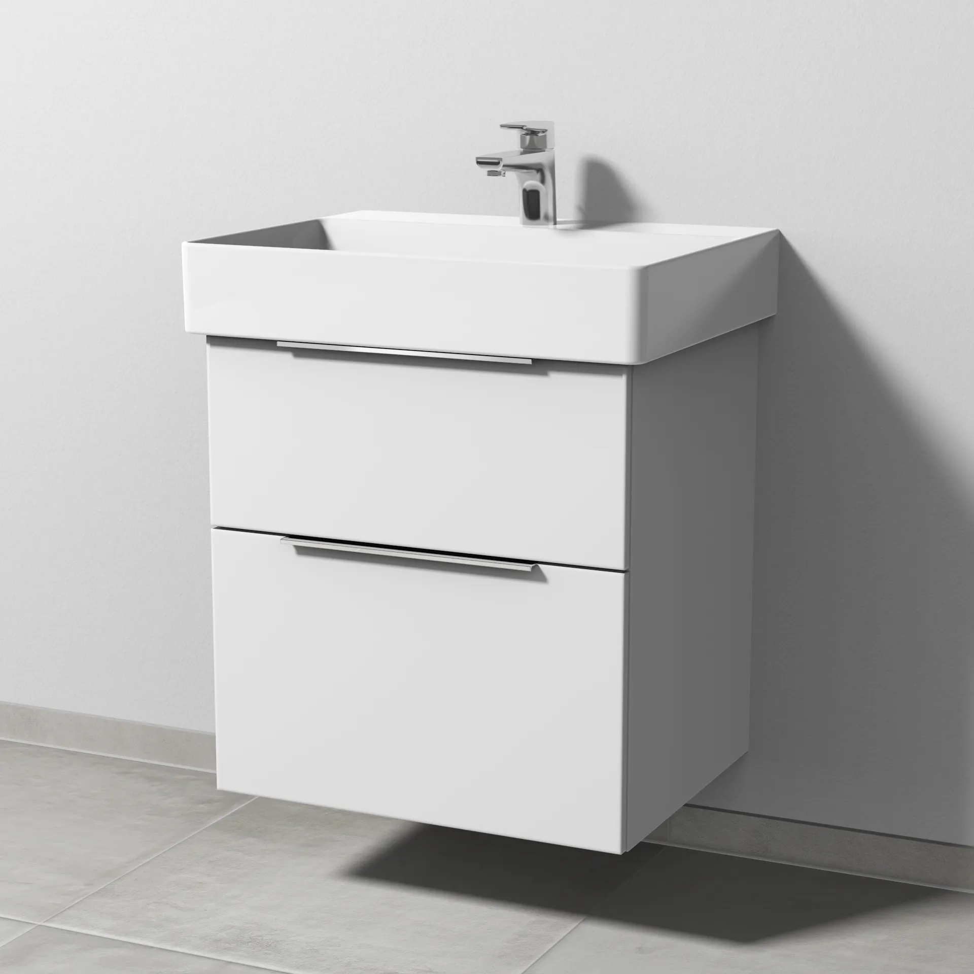 Sanipa Waschtischunterschrank „3way“ 550 × 588 × 447 mm in Weiß-Soft