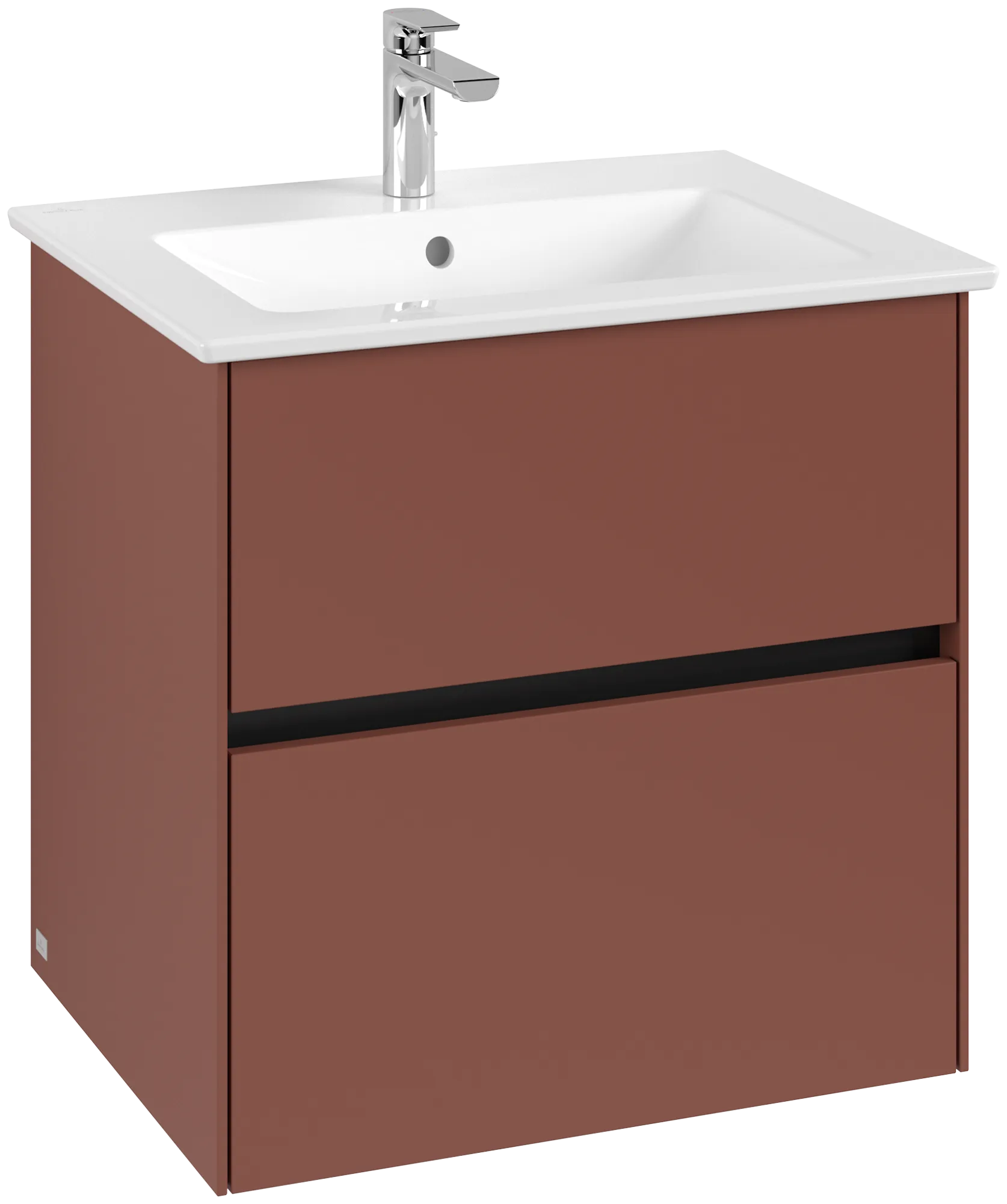 Villeroy & Boch Waschtischunterschrank „Collaro“ 611 × 610 × 480 mm Wine Red, mit Beleuchtung, für Becken mittig Villeroy & Boch Waschtischunterschrank „Collaro“ 611 × 610 × 480 mm Wine Red, mit Beleuchtung, für Becken mittig