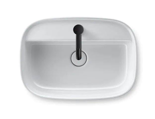 Aufsatzwaschtisch geschliffen „Zencha“ 55 × 39 × 13,5 cm, Hahnlochposition mittig in Weiß Hochglanz Aufsatzwaschtisch geschliffen „Zencha“ 55 × 39 × 13,5 cm, Hahnlochposition mittig in Weiß Hochglanz