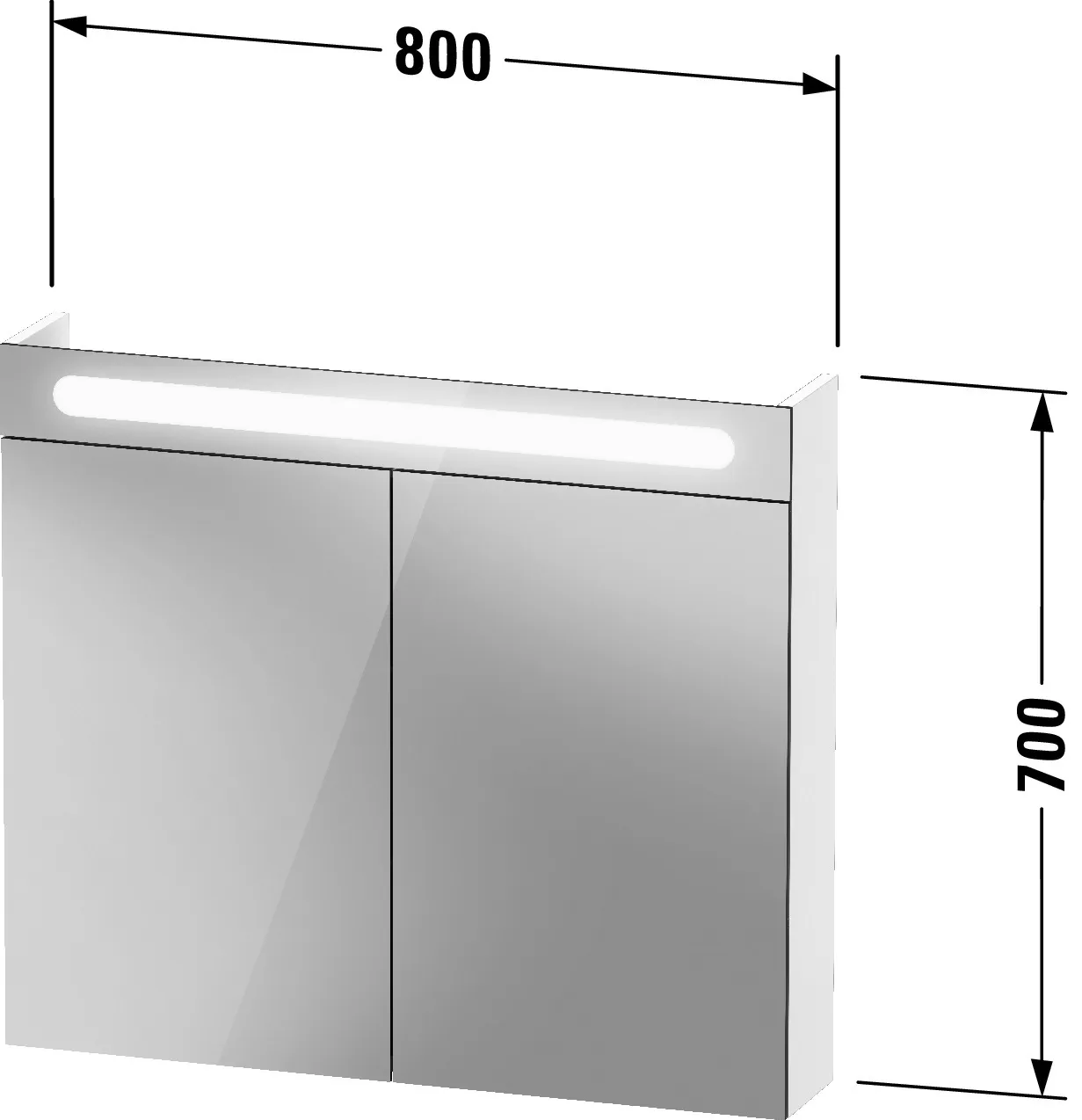 Duravit Spiegelschrank „No.1“ 80 × 70 × 14,8 cm