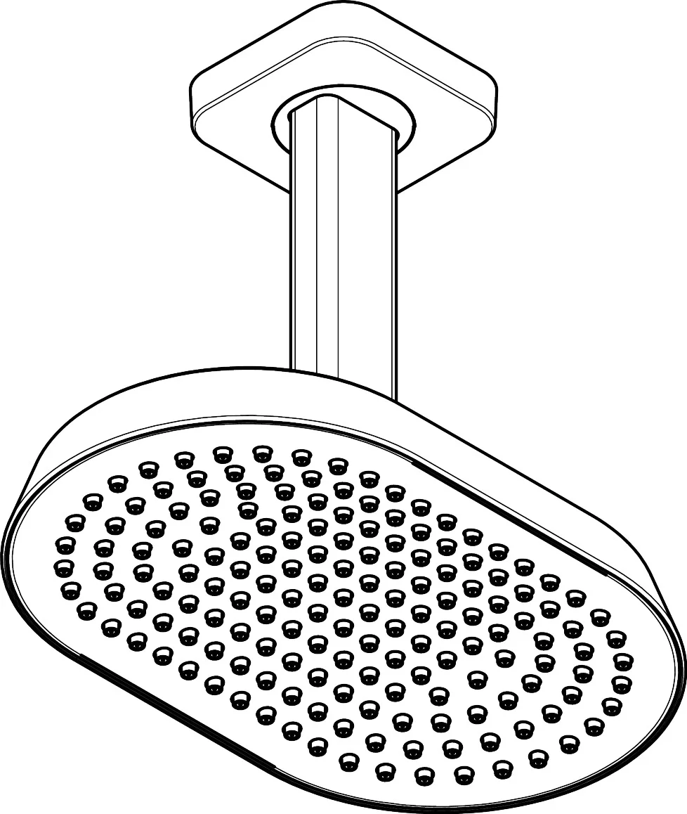 Hansgrohe AXOR ShowerSphere Kopfbrause 250 x 160 mm, 1 Jet mit Deckenanschluss, Polished Gold Optic