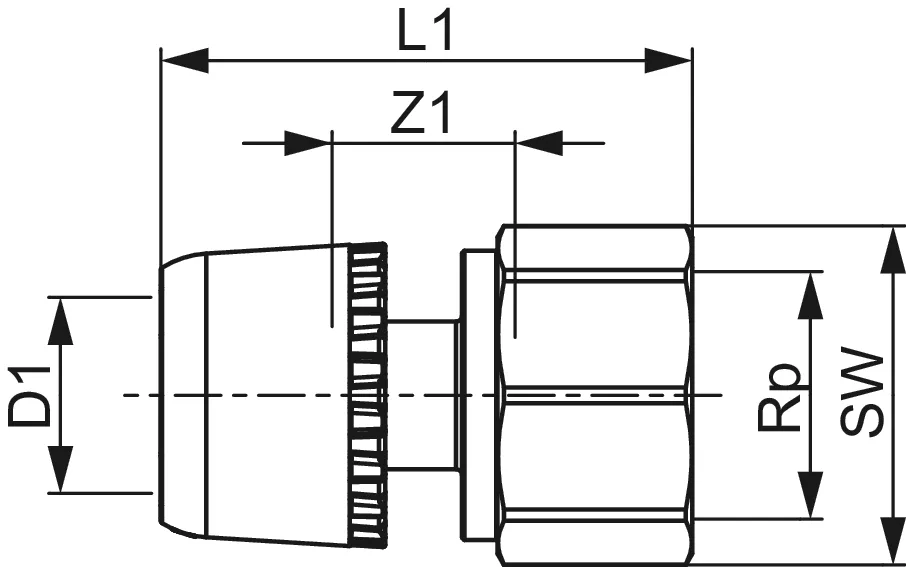 TECElogo-Ax Übergangsmuffe Dimension 20 × Rp 1/2″, Siliziumbronze