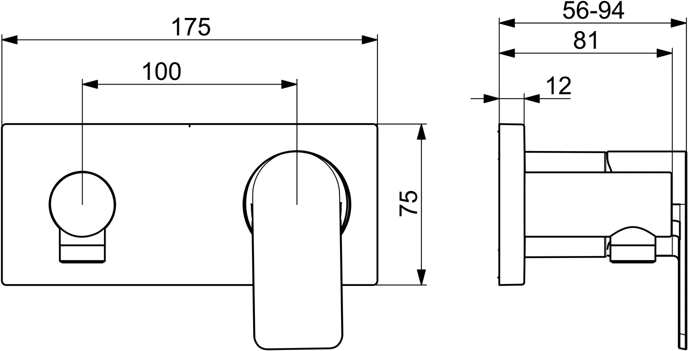 HansaSTELA Duscharmatur Einhebelmischer Fertigset für Brause-Batterie HansaSTELA 4456 Rosette eckig Chrom