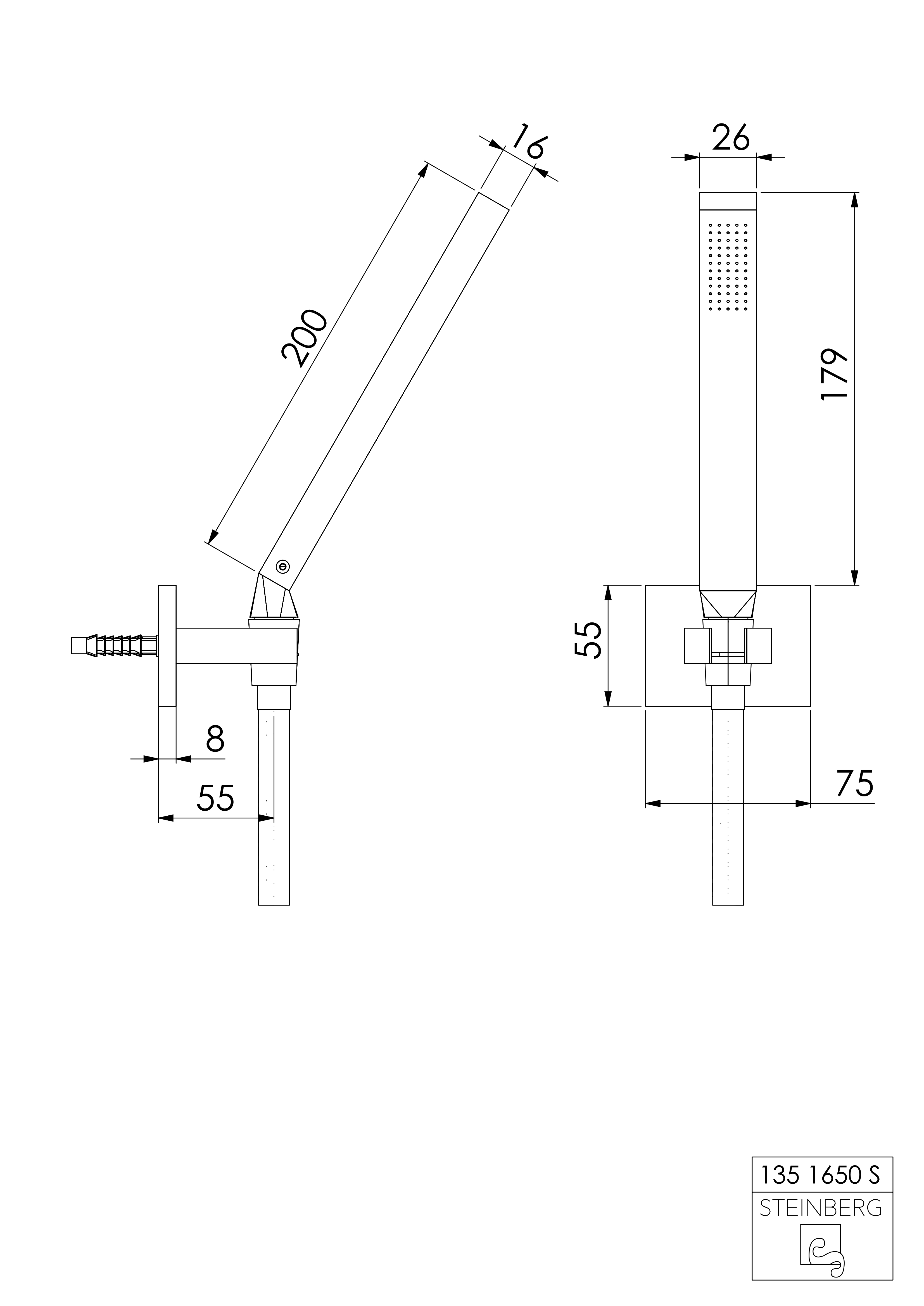 Serie 135 Stabhandbrause 1/2, Wandhalter, Metallbrauseschlauch 150 cm chrom Serie 135 Stabhandbrause 1/2, Wandhalter, Metallbrauseschlauch 150 cm chrom