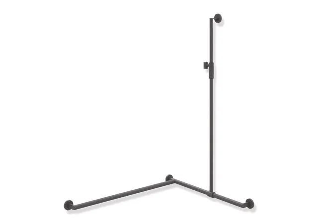 HEWI Duschhandlauf System 900 PG56, Edelstahl, pulverbeschichtet, dunkelgrau