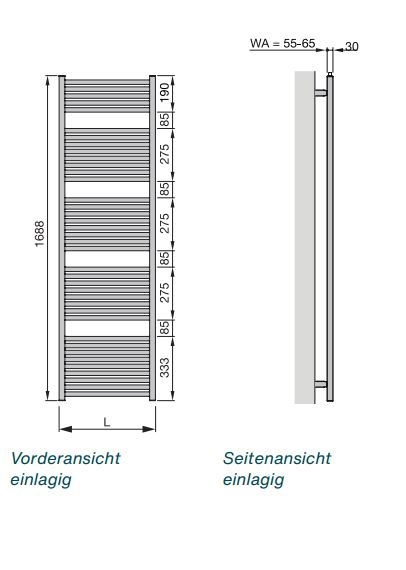 Zehnder Design-Elektroheizkörper „Zeno“ 75 × 176,2 cm ZZ140145GP00000 in Farbe Gentian Blue, B-Ware