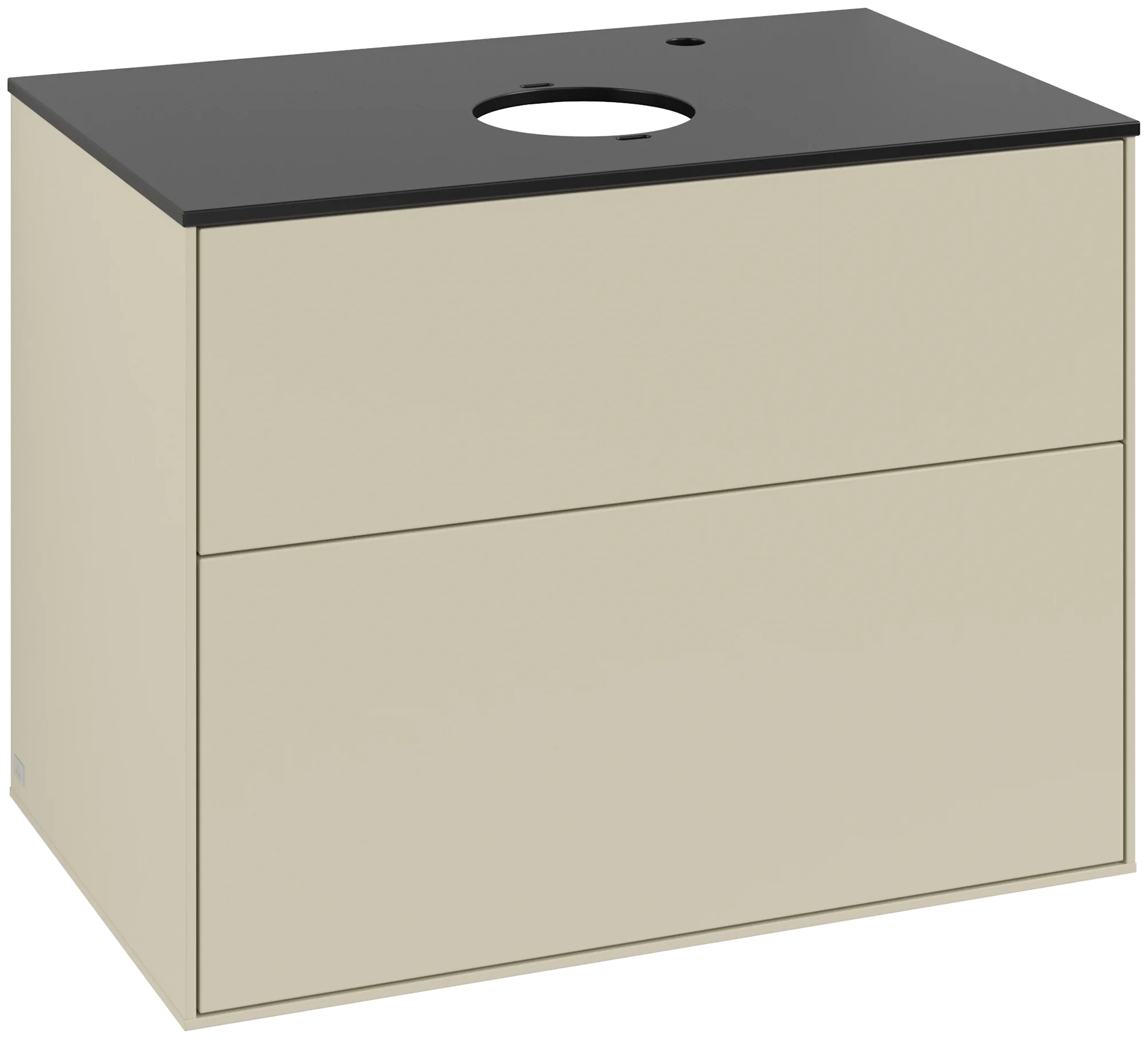 Villeroy & Boch Waschbeckenunterschrank Finion F87, Silk Grey Matt Lacquer / Glass Black Matt, 800 x 603 x 501 mm, mit SoftClosing und Push-to-open Funktion Villeroy & Boch Waschbeckenunterschrank Finion F87, Silk Grey Matt Lacquer / Glass Black Matt, 800 x 603 x 501 mm, mit SoftClosing und Push-to-open Funktion