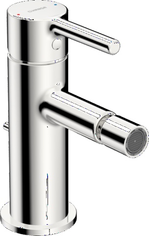 EHM Bidetbatterie VANTIS Style 5463 Ablaufgarnitur mit Zugstange Ausladung 101 mm Chrom