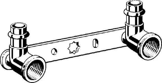 „Sanpress“ Wandscheibe auf Montageschiene 15 mm × 1/2″ × 150 mm „Sanpress“ Wandscheibe auf Montageschiene 15 mm × 1/2″ × 150 mm