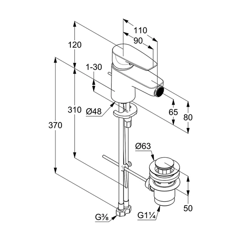 PURE & SOLID BidetEHM mit Metallablaufg. chrom PURE & SOLID BidetEHM mit Metallablaufg. chrom