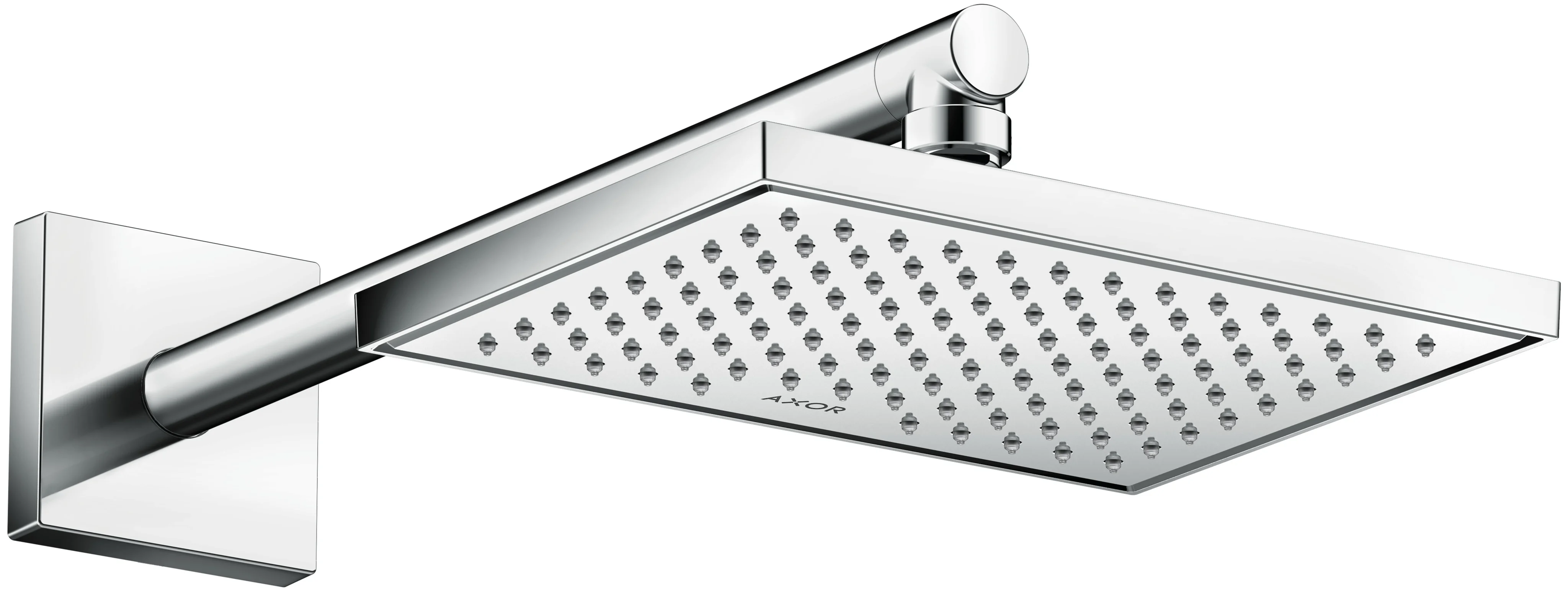 Hansgrohe AXOR ShowerSolutions Kopfbrause 1jet EcoSmart, Chrom, 245 x 185 mm, winkelverstellbar, abnehmbar zur Reinigung