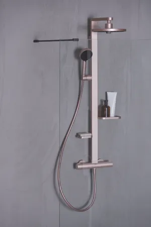 Ideal Standard Ceratherm Alu+ Duschsystem mit Thermostat, 2 Handbrause & 2 Kopfbrause, Rosé Ideal Standard Ceratherm Alu+ Duschsystem mit Thermostat, 2 Handbrause & 2 Kopfbrause, Rosé