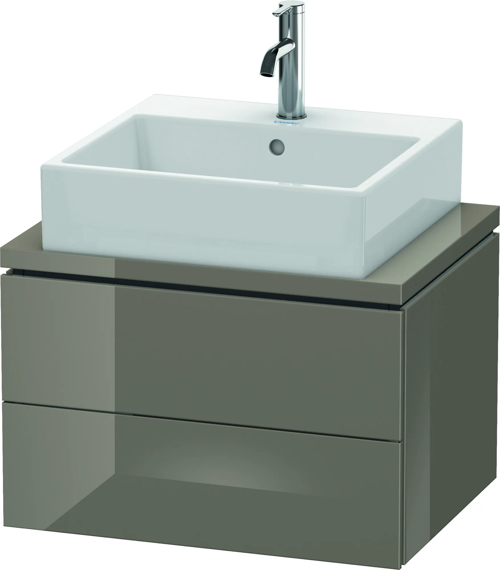 Duravit Waschtischunterschrank wandhängend „L-Cube“ 62 × 40 × 47,7 cm Flannel Grey Hochglanz