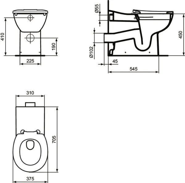 WC „Contour21+“ 36 × 49 × 70 cm