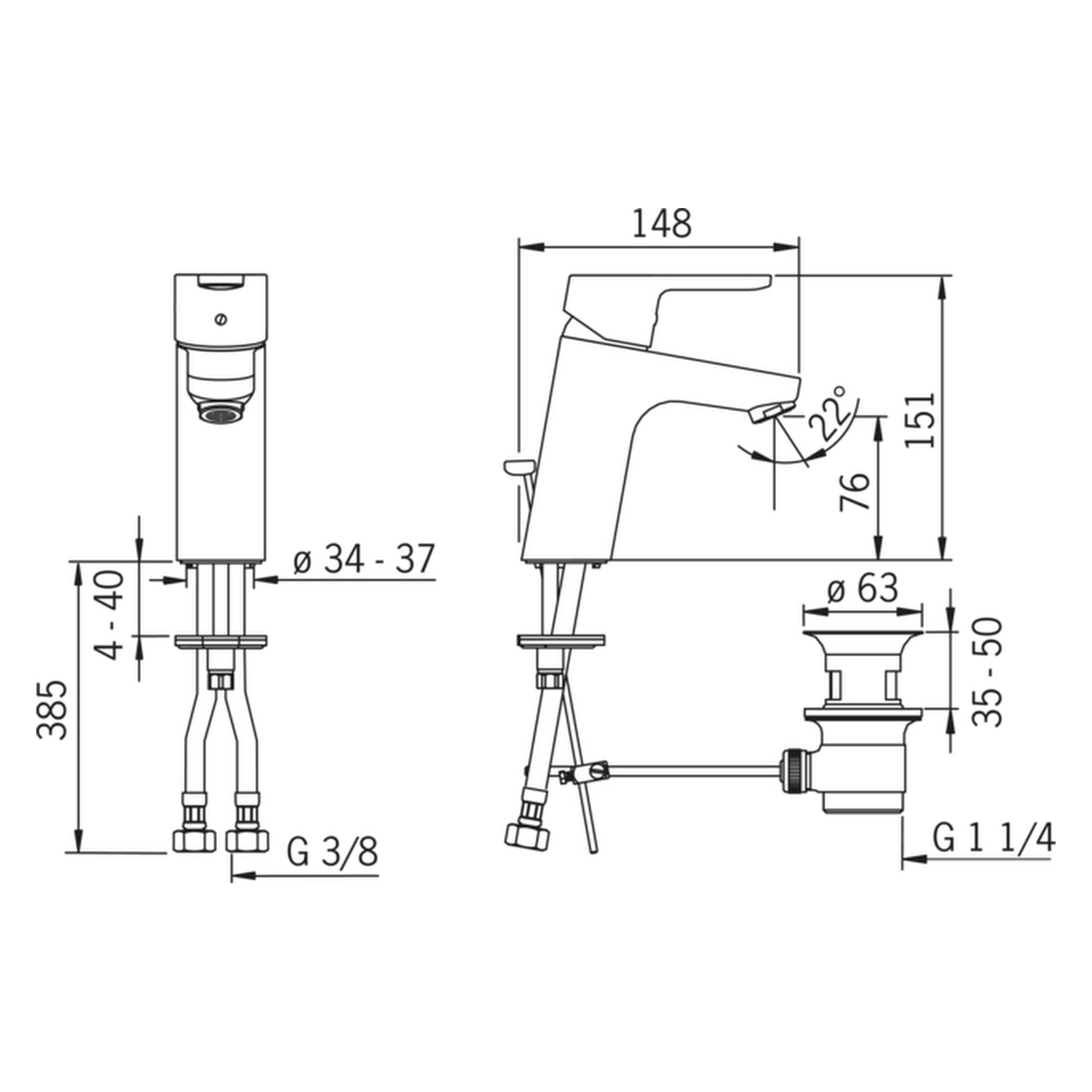 Einhand-Waschtischarmatur „Primo XL“ Ausladung 111 mm in Chrom Einhand-Waschtischarmatur „Primo XL“ Ausladung 111 mm in Chrom