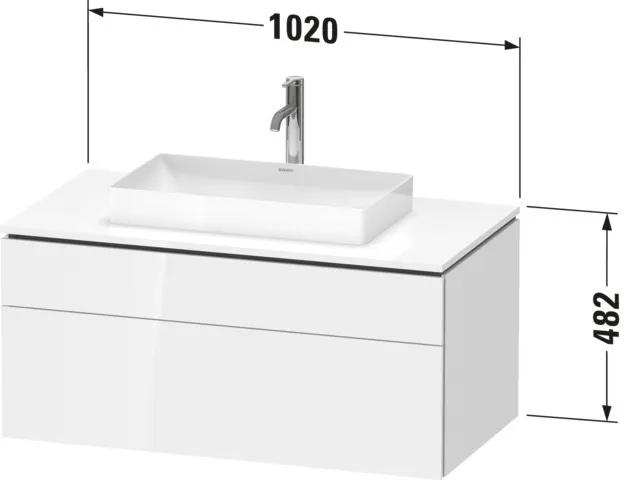 Duravit Waschtischunterschrank wandhängend „L-Cube“ 102 × 48,2 × 55 cm Eiche Natur, mittig Duravit Waschtischunterschrank wandhängend „L-Cube“ 102 × 48,2 × 55 cm Eiche Natur, mittig