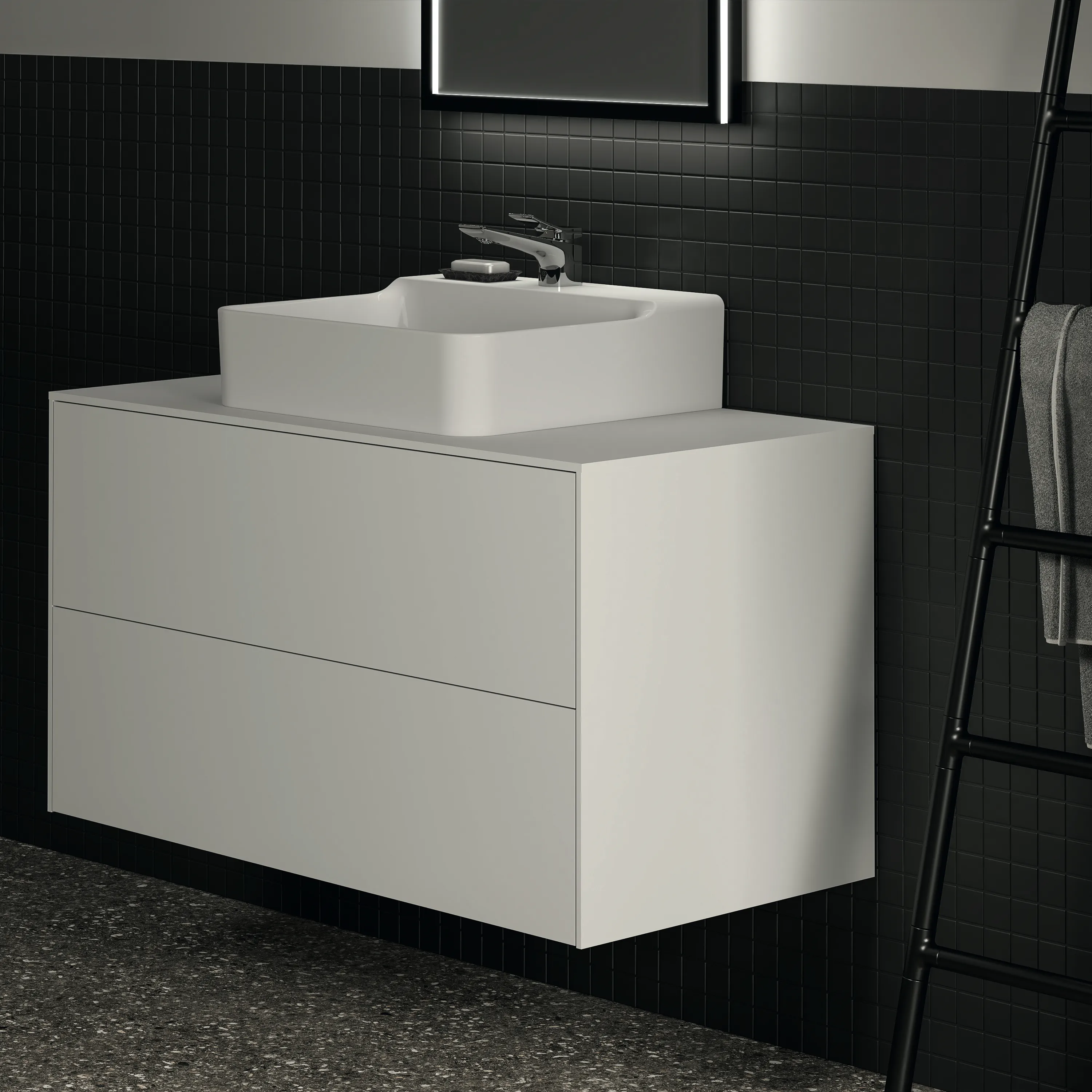 Ideal Standard Waschtischunterschrank Conca, 2 Auszüge, Weiß Ideal Standard Waschtischunterschrank Conca, 2 Auszüge, Weiß