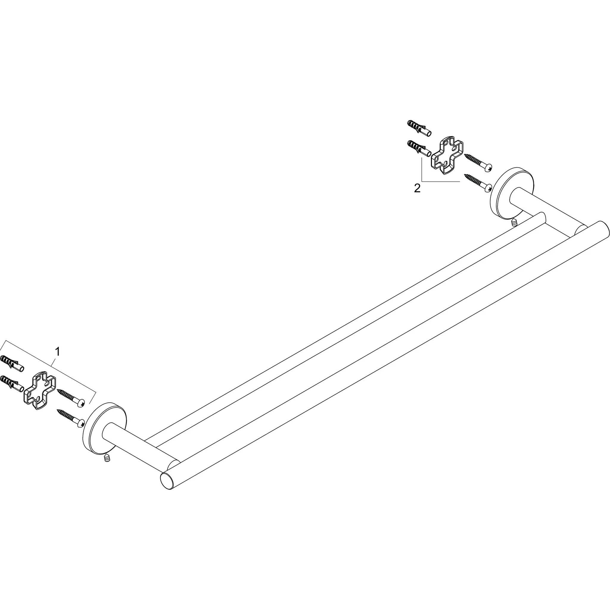 Hansgrohe Logis Universal Doppelbadetuchhalter, Chrom Hansgrohe Logis Universal Doppelbadetuchhalter, Chrom