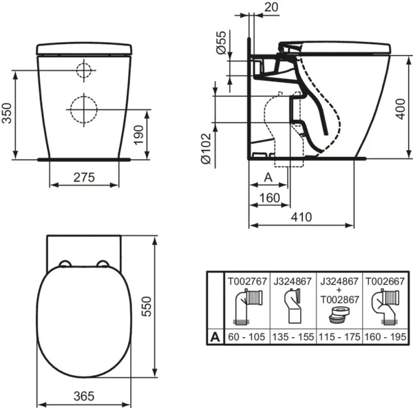 WC „Connect“ 37 × 40 × 55 cm WC „Connect“ 37 × 40 × 55 cm