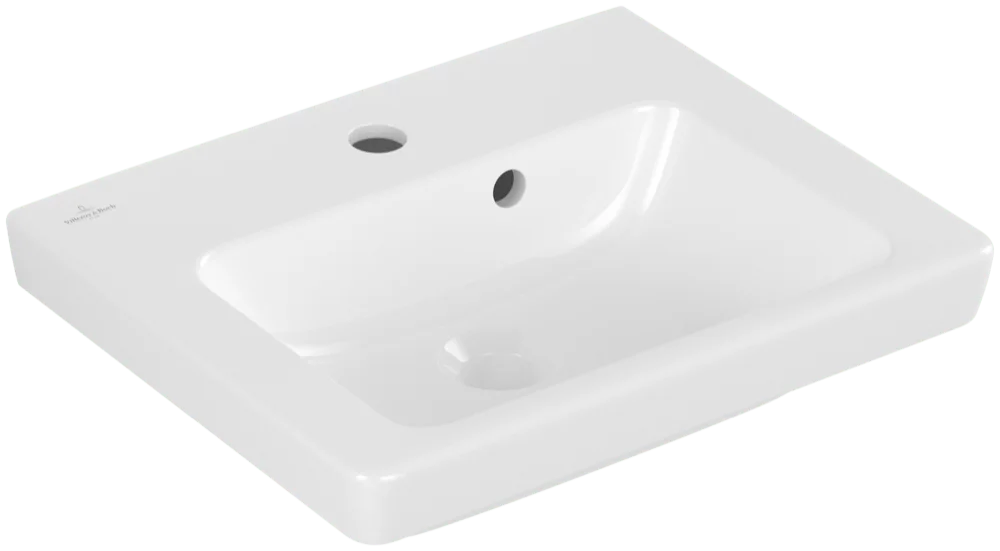Villeroy & Boch Handwaschbecken Subway 2.0, 450x370x155 mm, weiß Alpin, glänzend, mit Überlauf, für 1-Loch-Armatur