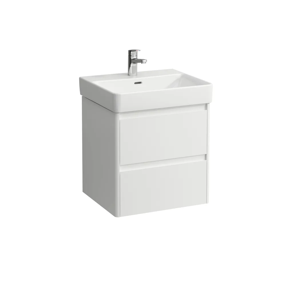 Waschtischunterbau BASE 2.0 für PRO S 446x521x515 2 Schubladen mit Griffmulde für Waschtisch H810962 weiß matt
