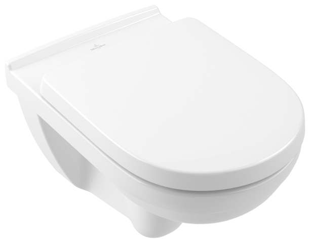 WC mit WC-Sitz, Vorwandelement und Betätigungsplatte (Combi-Pack) O.novo 5660D3, 360 x 560 x 350 mm, Oval, wandhängend, Abgang waagerecht, Weiß Alpin