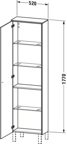 Duravit Hochschrank „Brioso“ 52 × 177 × 24 cm in Graphit Matt