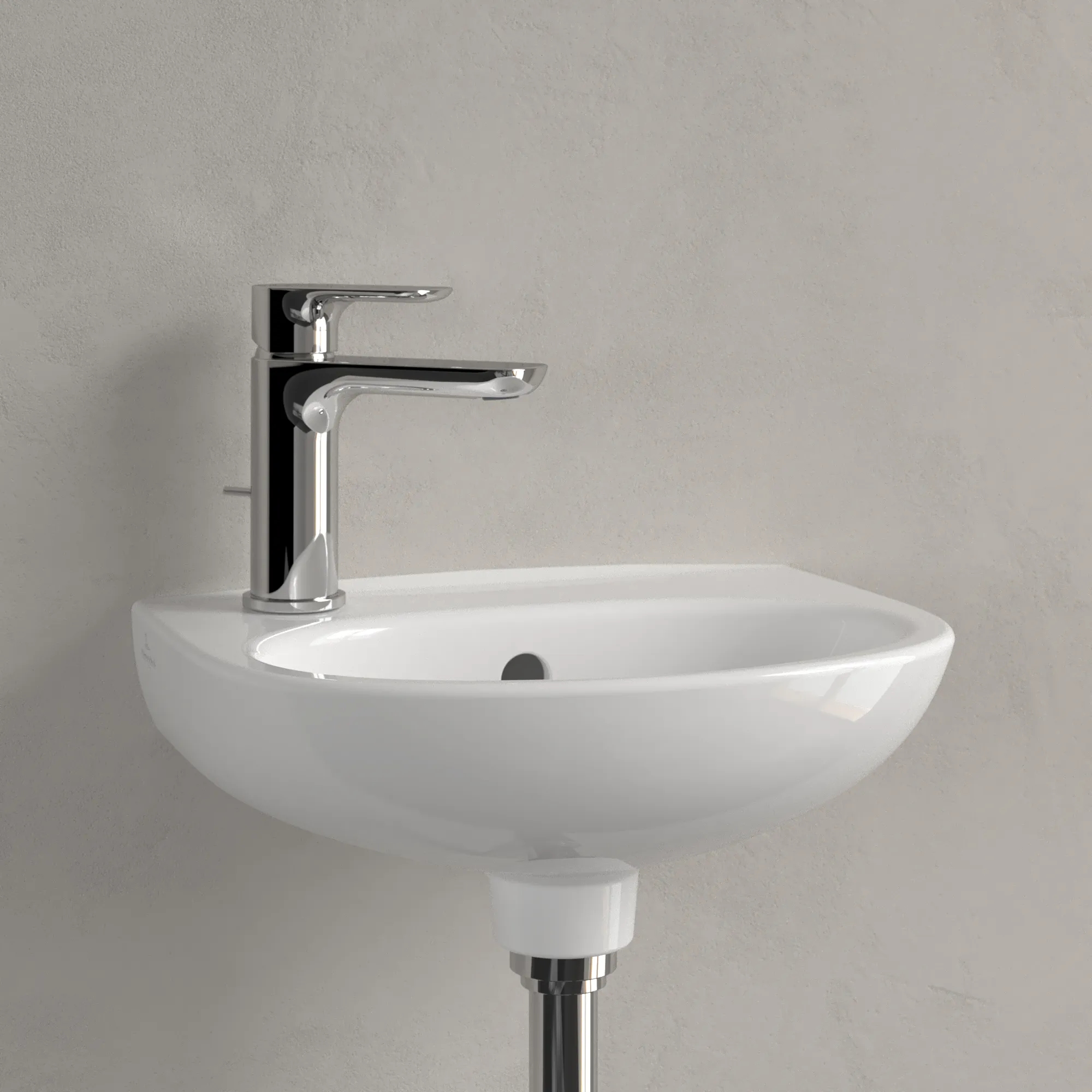Villeroy & Boch Handwaschbecken „O.novo“ 275 × 360 × 145 mm, für Becken mittig, Hahnlochposition links in Weiß Alpin Villeroy & Boch Handwaschbecken „O.novo“ 275 × 360 × 145 mm, für Becken mittig, Hahnlochposition links in Weiß Alpin