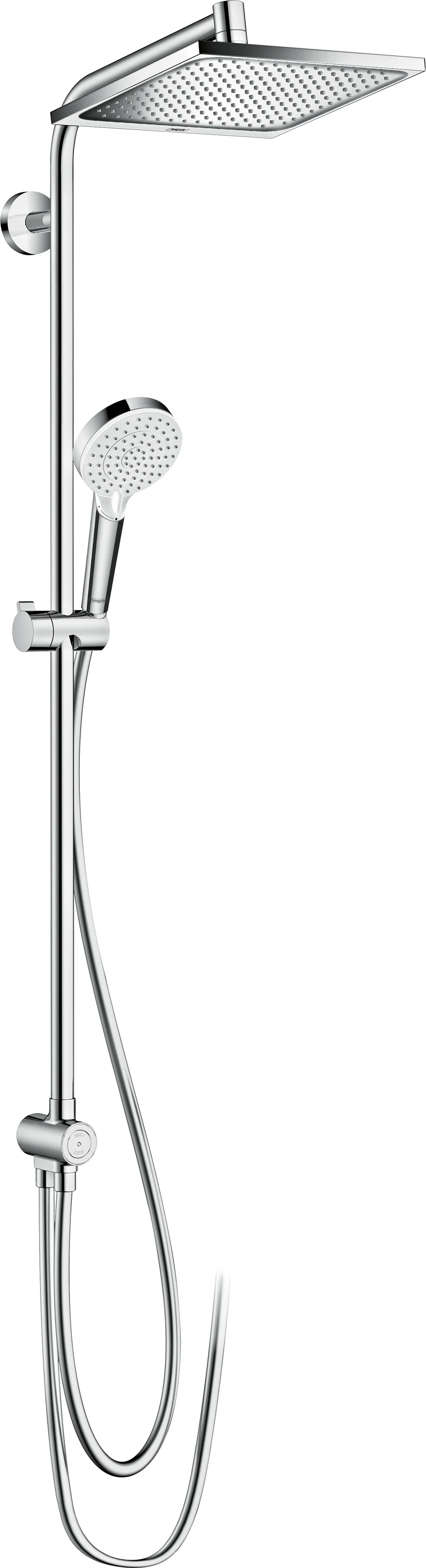 Hansgrohe Crometta E Showerpipe 240 Reno EcoSmart chrom, 240 x 240 mm, 9 l/min, Aufputzinstallation