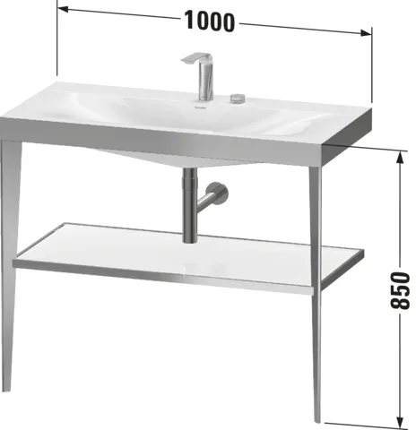 Duravit Waschtischunterschrank c-bonded Set mit Metallkonsole „XViu“ 100 × 85 × 48 cm