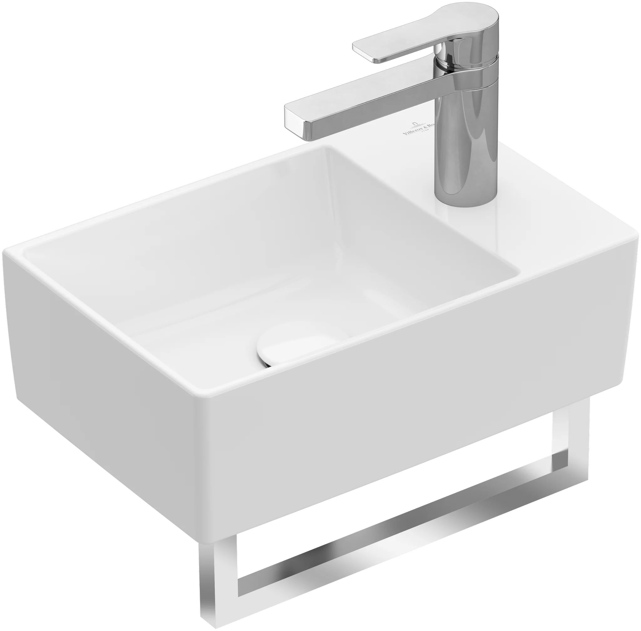 Villeroy & Boch Memento 2.0 Handwaschbecken TitanCeram 400x260mm Rechteck 1HL ohne Überlauf Weiß Alpin