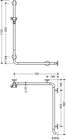 HEWI Haltegriff „System 800K“ in Rubinrot HEWI Haltegriff „System 800K“ in Rubinrot