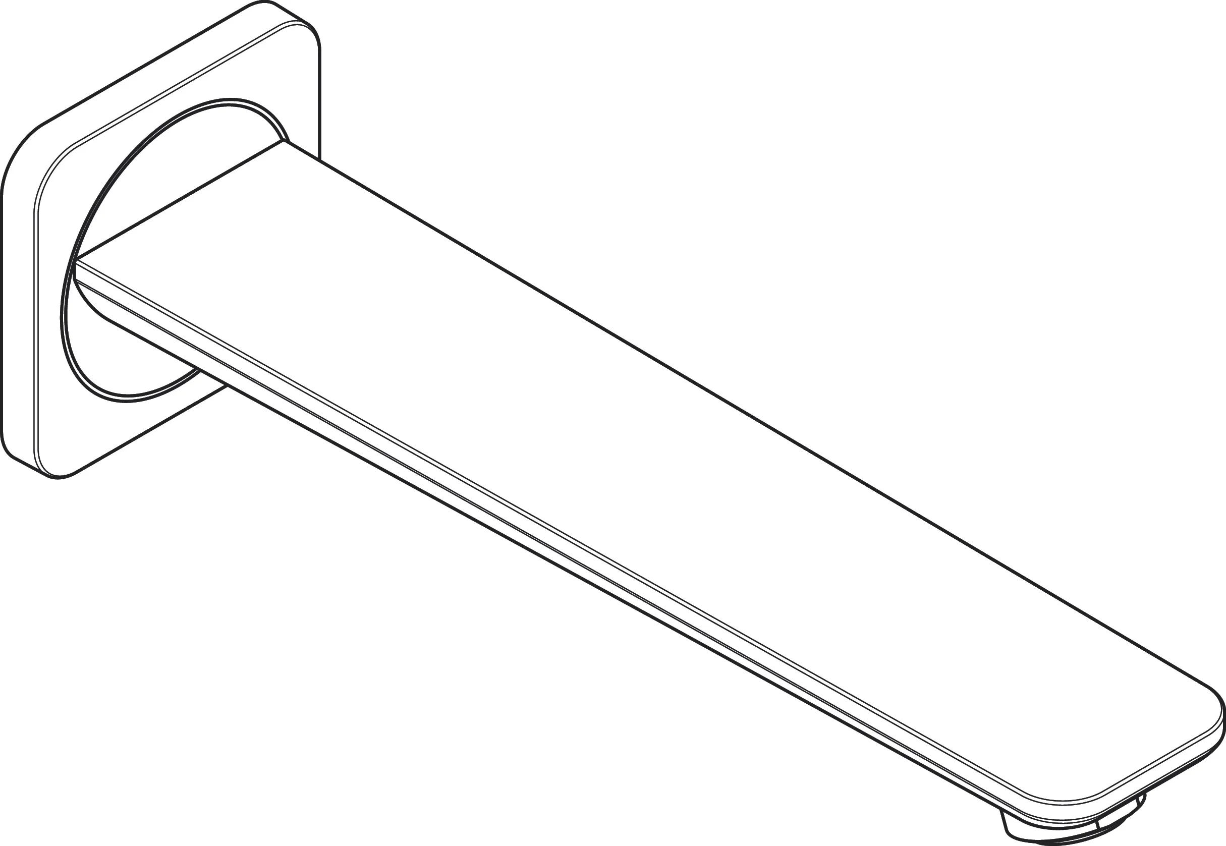 Hansgrohe AXOR Citterio C Wanneneinlauf in Chrom, Ausladung 222 mm, max. Durchflussmenge 24,5 l/min bei 3 bar, Anschluss DN15