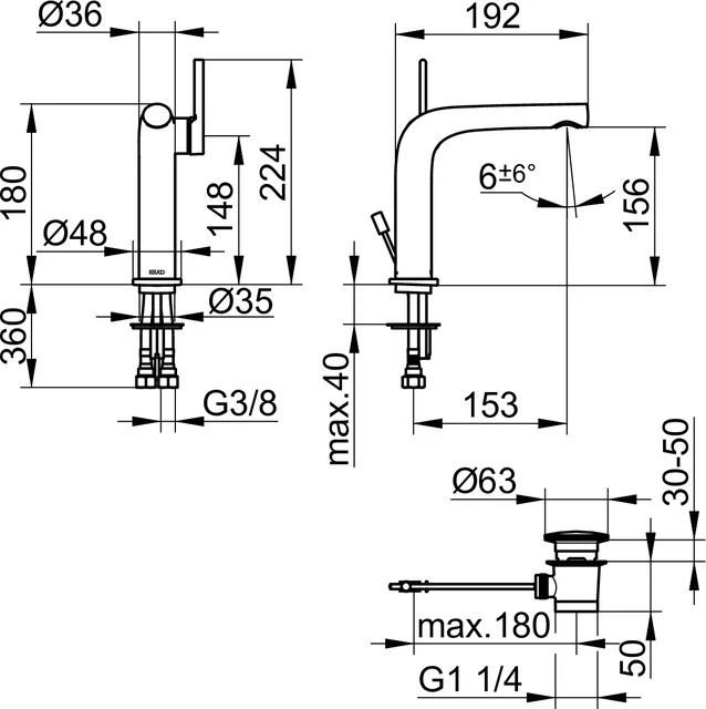 Edition 400 51502010000 Einhebel-Waschtischmischer 150 mit Zugstangen-Ablaufgarnitur verchromt Edition 400 51502010000 Einhebel-Waschtischmischer 150 mit Zugstangen-Ablaufgarnitur verchromt