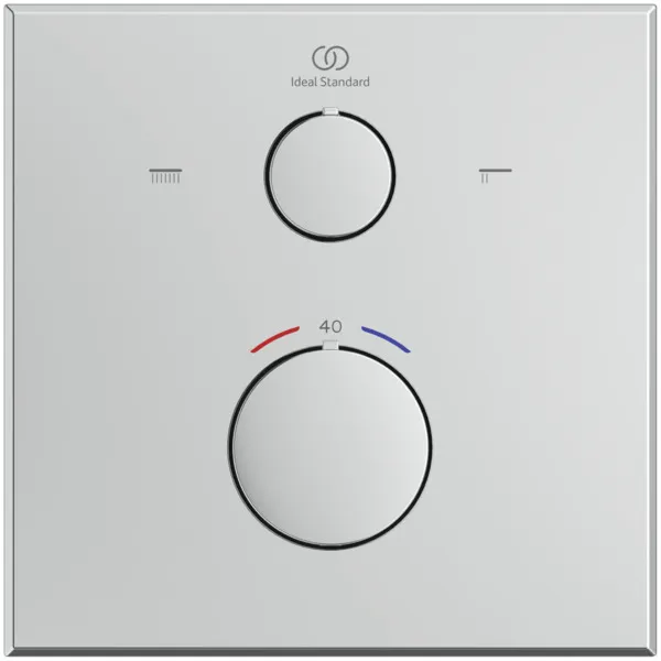 Ideal Standard Badethermostat Ceratherm C100 Unterputz-Rosette Chrom 163x163mm