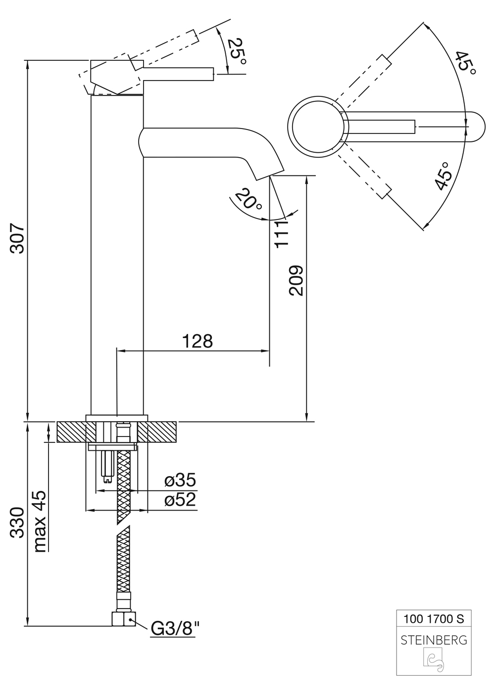Serie 100 Waschtisch-Einhebelmischbatterie Serie 100 Waschtisch-Einhebelmischbatterie