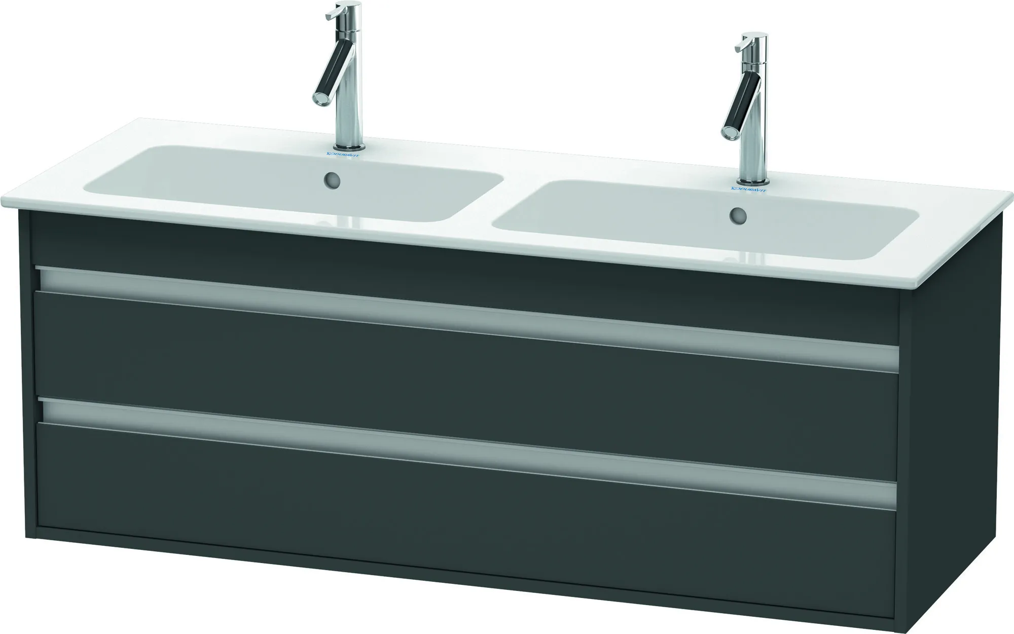 Duravit Waschtischunterschrank wandhängend „Ketho“ 127 × 48 × 47,5 cm Graphit Matt