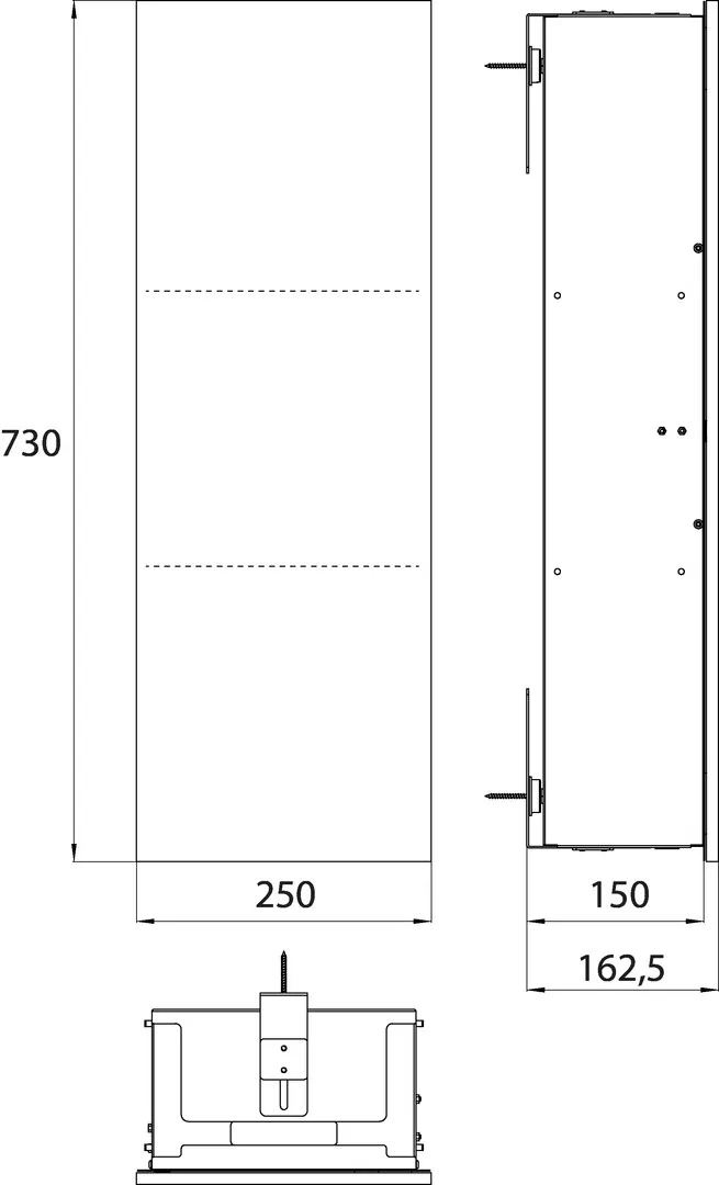 Schrankmodul asis pure Türanschlag rechts, Unterputz, 730mm, diamantgrau matt Schrankmodul asis pure Türanschlag rechts, Unterputz, 730mm, diamantgrau matt