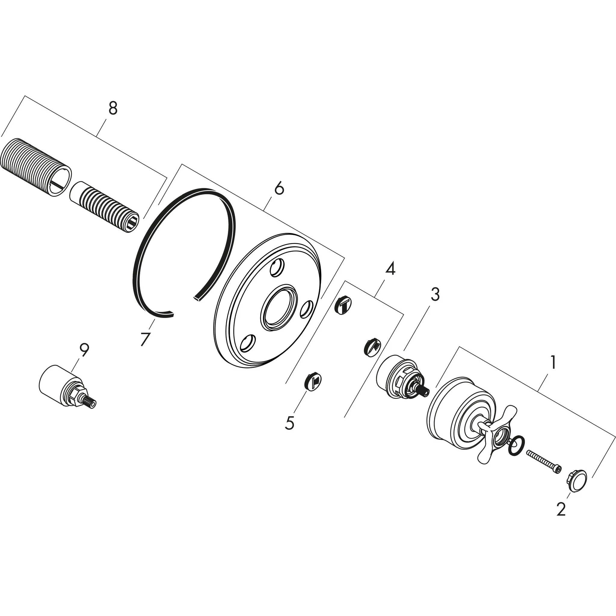 Vierwegeumstellung UP Axor Montreux Quattro/Trio F-Set chrom