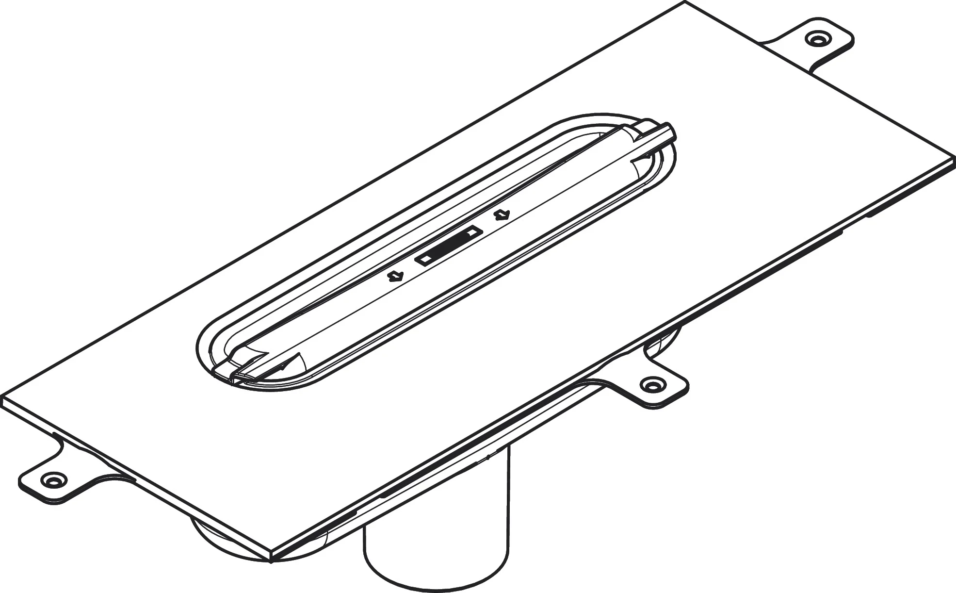 Hansgrohe uBox universal Ablaufgehäuse für Duschrinnen - DN50, Sperrwasserhöhe 50 mm, Mindestbauhöhe 75 mm, bis zu 42 l/min Ablaufleistung mit Siphon
