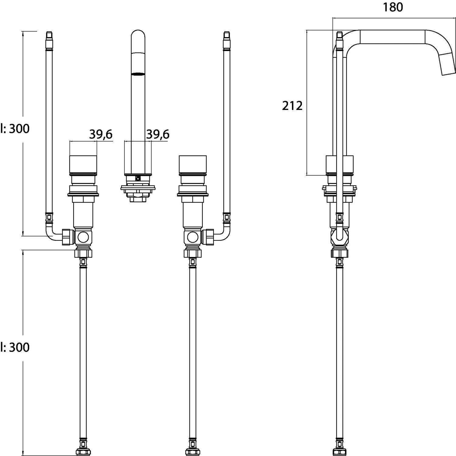 Waschtischarmatur evo, 3-Loch, chrom Waschtischarmatur evo, 3-Loch, chrom