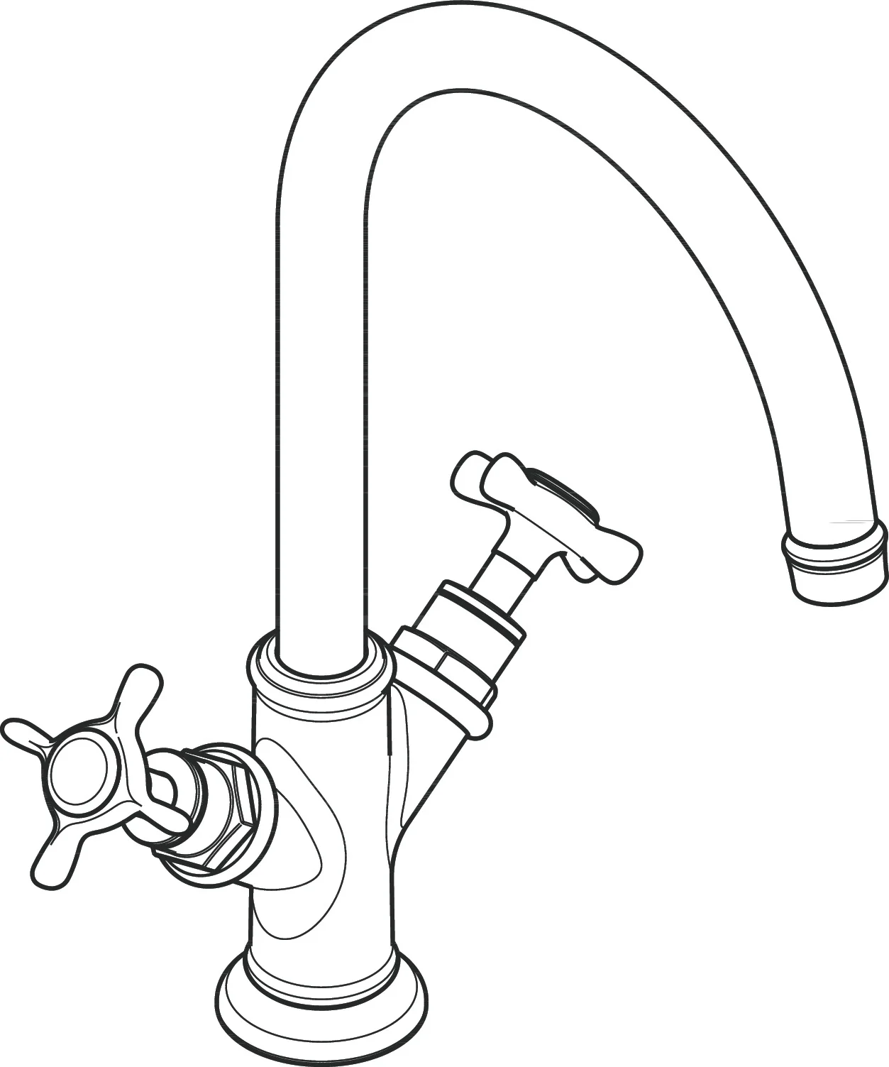 Hansgrohe AXOR Montreux 2-Griff Waschtischarmatur Chrom, ComfortZone 210, Ausladung 175 mm, Auslaufhöhe 211 mm, Kreuzgriff, Laminarstrahl, max. Durchfluss 5 l/min