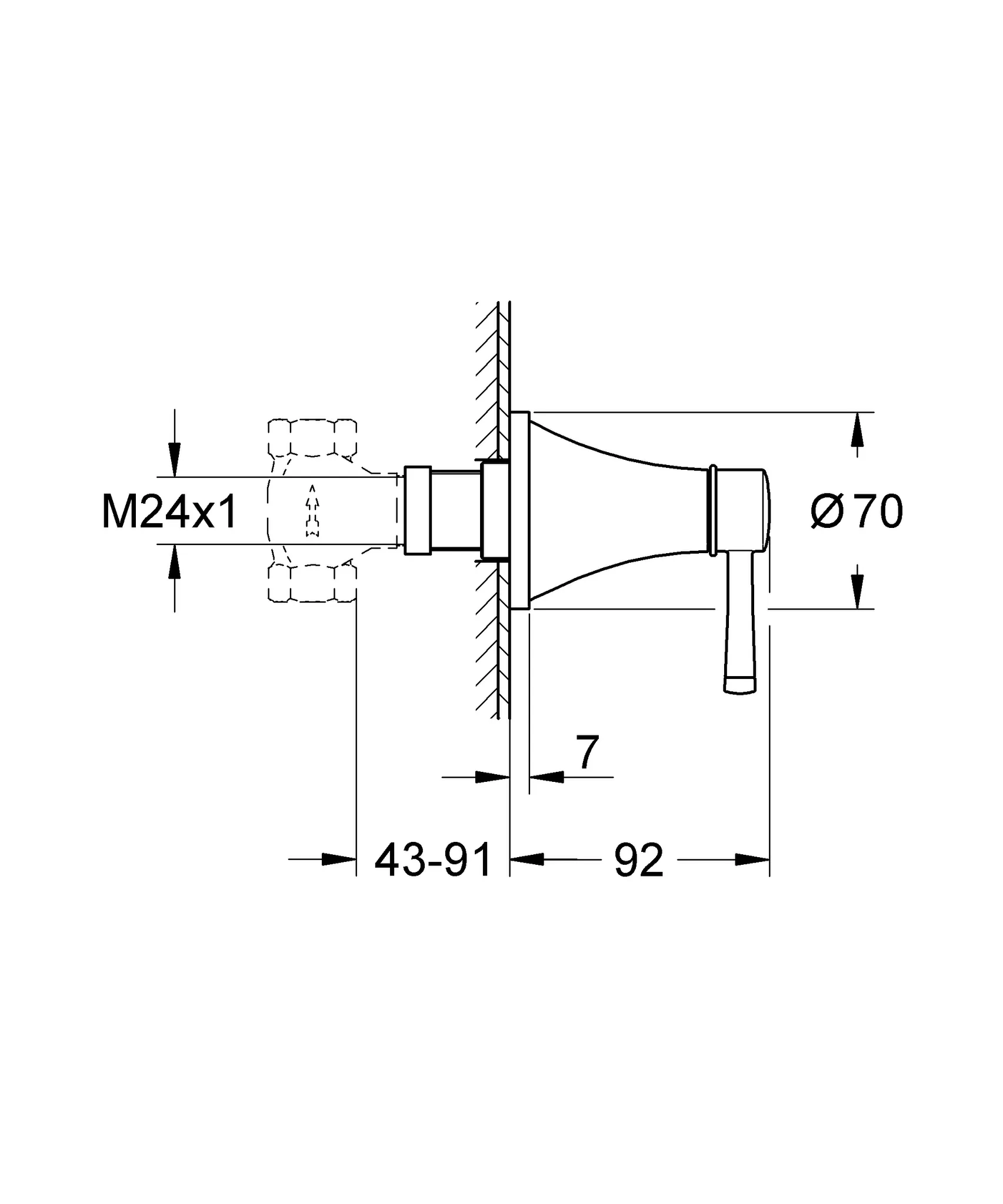 UP-Ventil Oberbau Grandera 29420, Fertigmontageset, chrom UP-Ventil Oberbau Grandera 29420, Fertigmontageset, chrom
