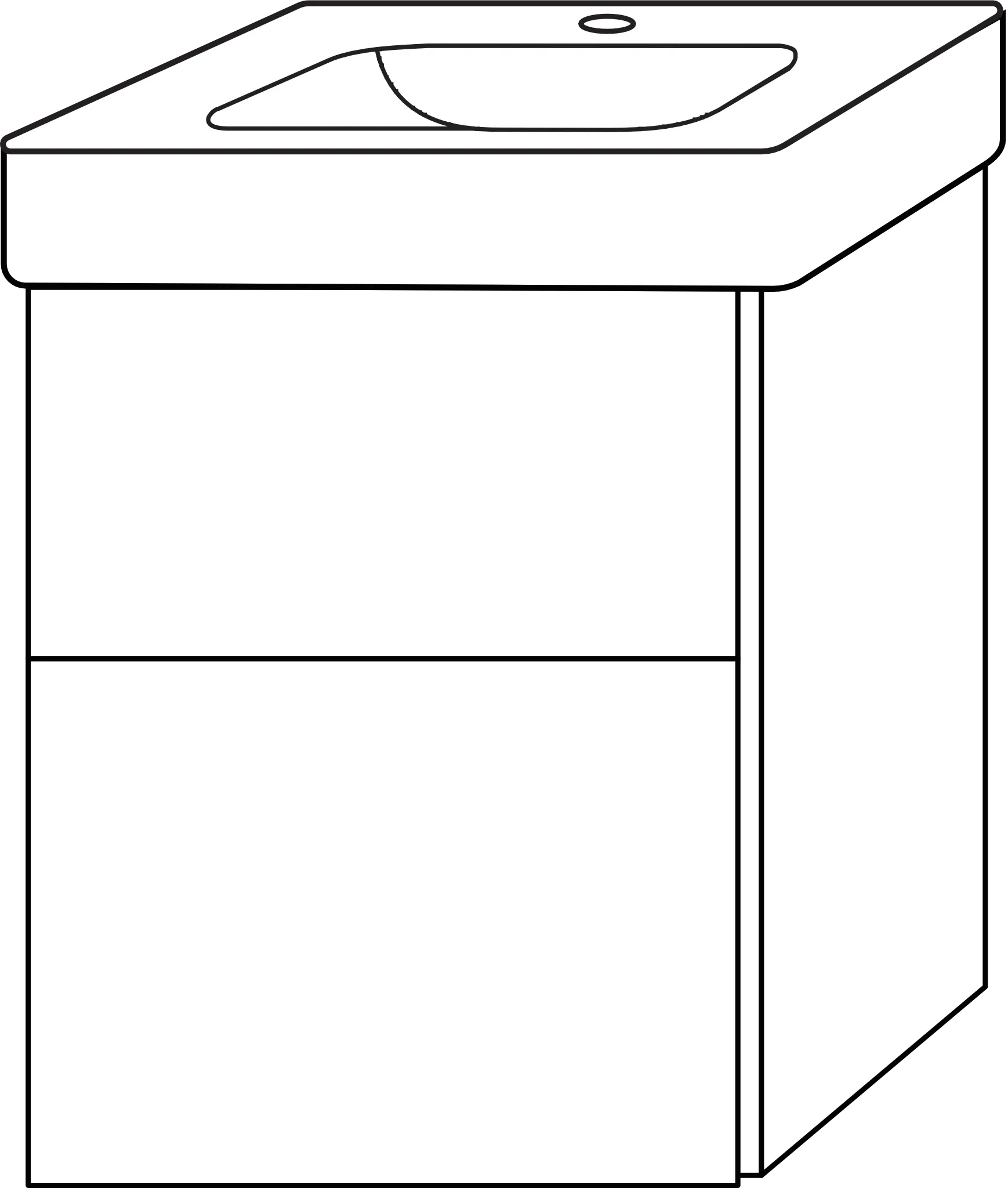 Waschtischunterbau mit Auszügen 3way (BP975) 593x450x377 Graphit-Matt