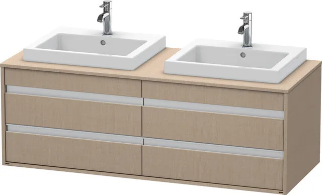 Duravit Waschtischunterschrank wandhängend „Ketho“ 140 × 49,6 × 55 cm Leinen