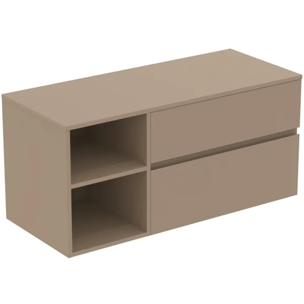 Ideal Standard Waschtischunterschrank Finesse, 1202x505x558mm, 2 Auszüge, Greige matt Ideal Standard Waschtischunterschrank Finesse, 1202x505x558mm, 2 Auszüge, Greige matt