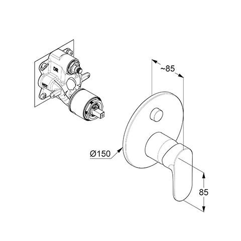X1 UPWafüBrauseEHM mit Funktionseinh.,FeinbauSet chrom X1 UPWafüBrauseEHM mit Funktionseinh.,FeinbauSet chrom
